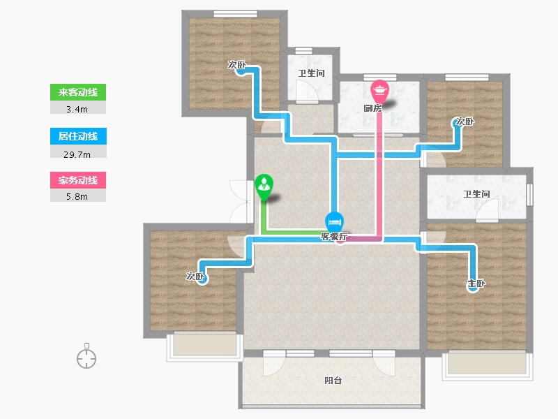 山东省-德州市-天泰中梁九衢世家-115.70-户型库-动静线