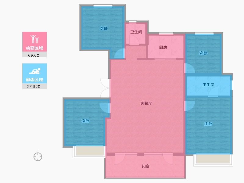 山东省-德州市-天泰中梁九衢世家-115.70-户型库-动静分区