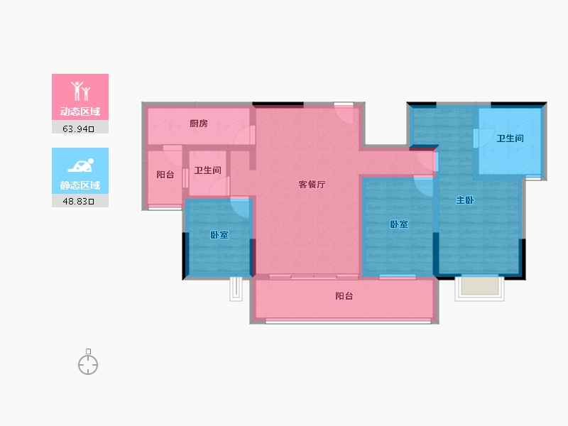 云南省-红河哈尼族彝族自治州-万达御府-99.27-户型库-动静分区