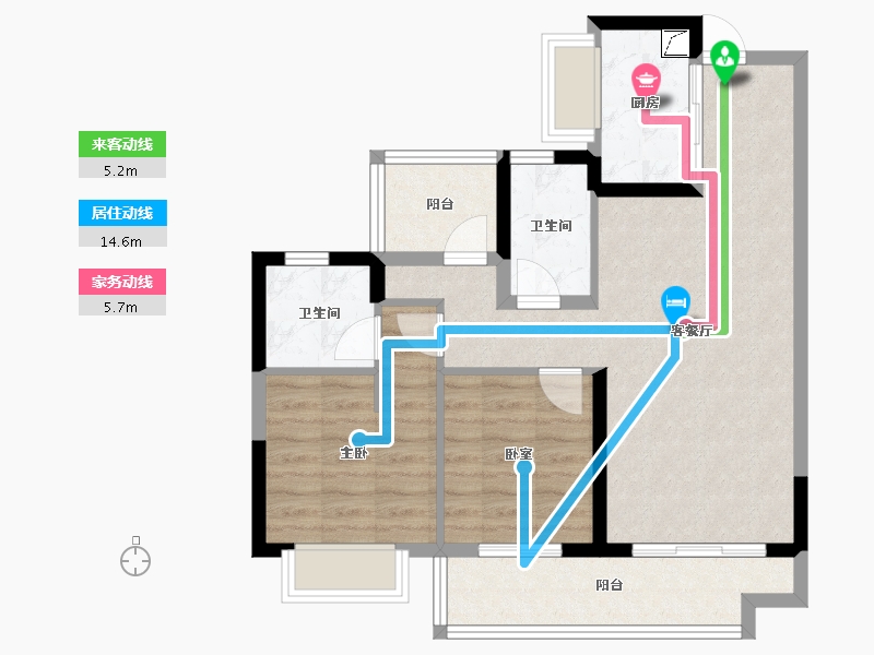 广东省-江门市-碧桂园·翡翠城-74.07-户型库-动静线