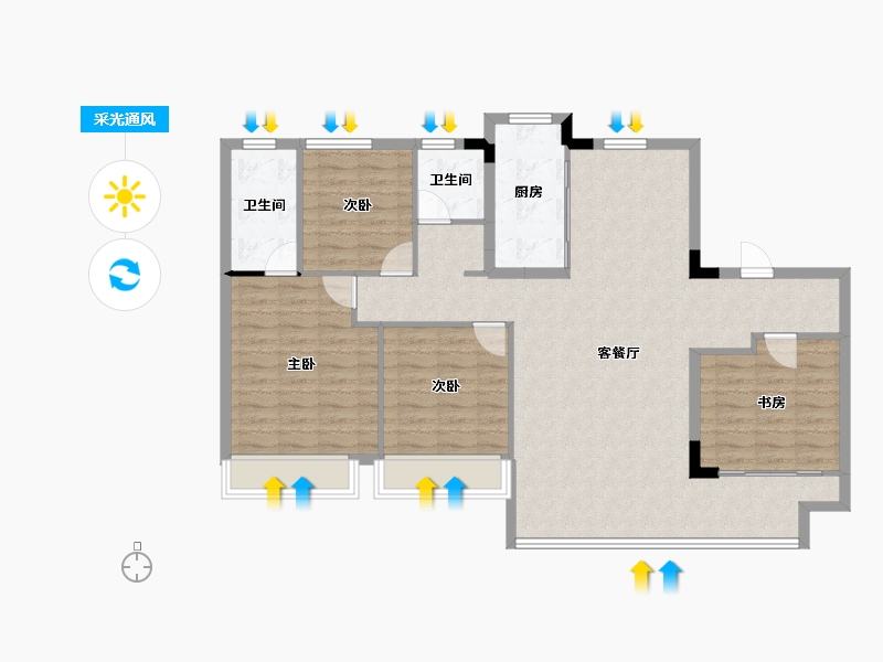 江苏省-连云港市-灌南碧桂园-111.39-户型库-采光通风