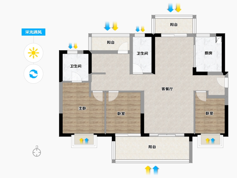 广东省-江门市-东原印江山-97.01-户型库-采光通风