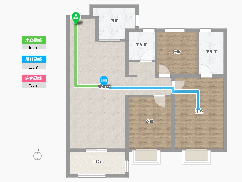 山西省-太原市-中国中铁·诺德城-92.50-户型库-动静线