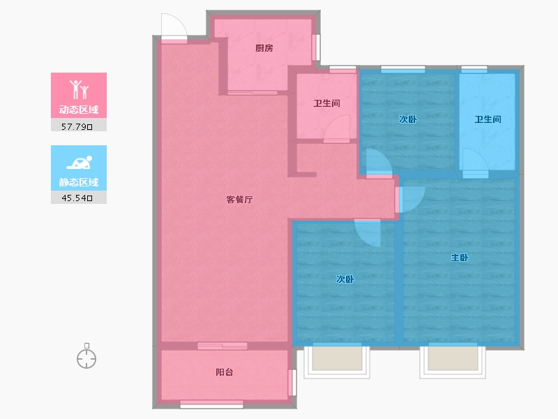 山西省-太原市-中国中铁·诺德城-92.50-户型库-动静分区