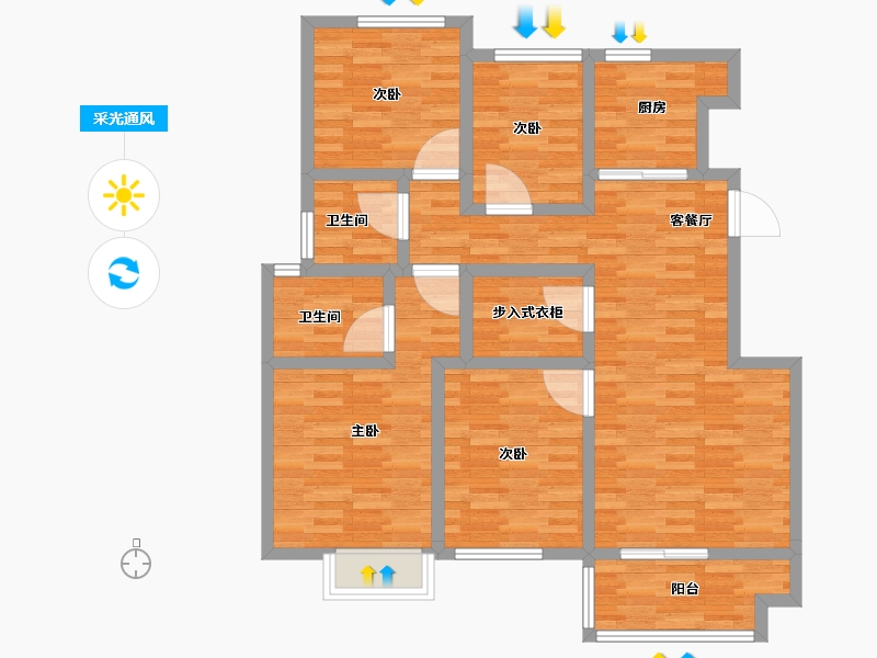 河南省-郑州市-泰·颐府-97.60-户型库-采光通风