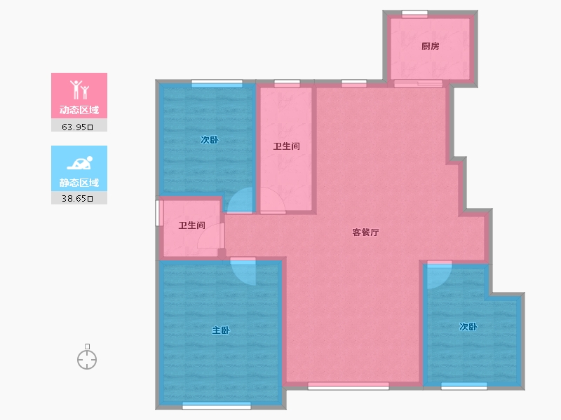 内蒙古自治区-赤峰市-恒富山水苑-91.96-户型库-动静分区