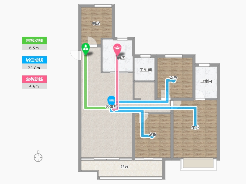 山西省-临汾市-恒安如园-112.14-户型库-动静线