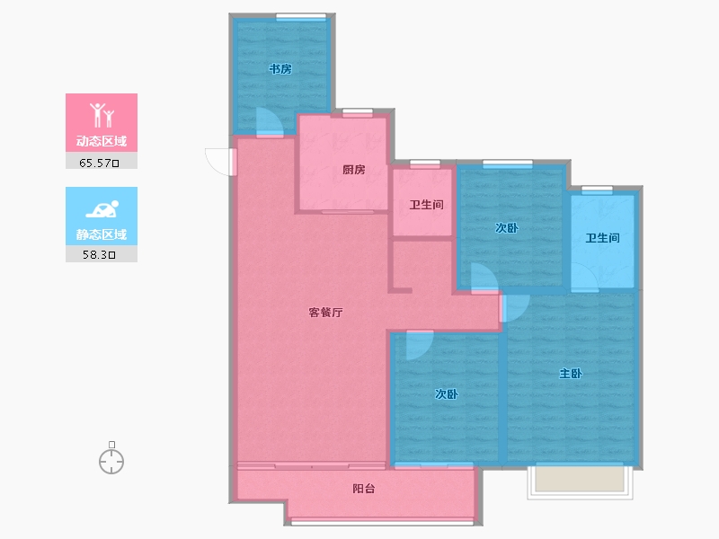 山西省-临汾市-恒安如园-112.14-户型库-动静分区