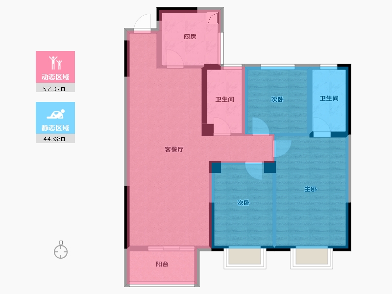 江苏省-连云港市-光伸·绿洲学府-91.00-户型库-动静分区