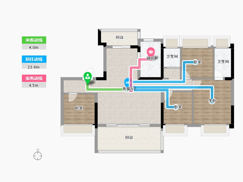 湖北省-荆州市-公安碧桂园楚望府-108.46-户型库-动静线