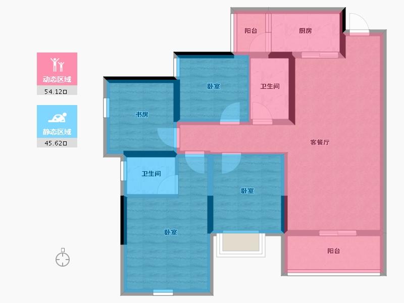 四川省-达州市-科华和润府—期-87.85-户型库-动静分区