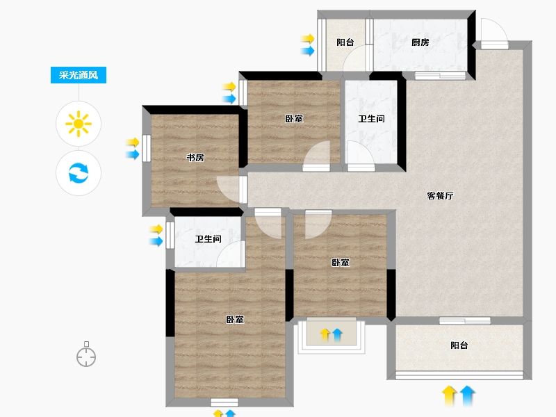 四川省-达州市-科华和润府—期-87.85-户型库-采光通风