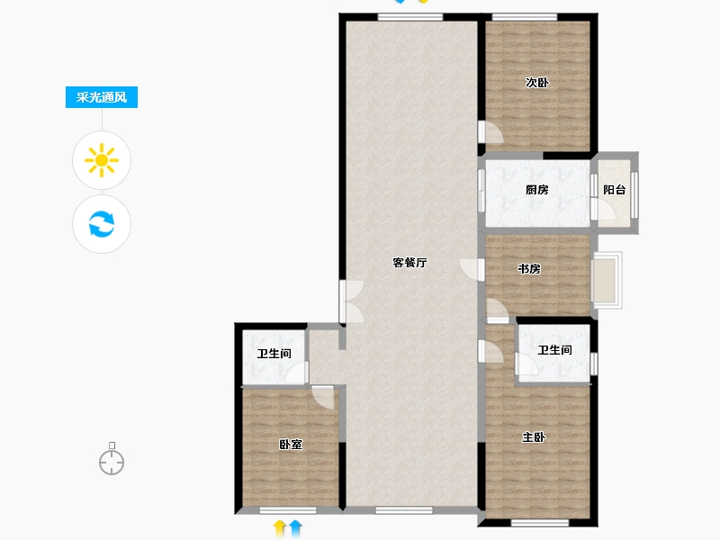 黑龙江省-哈尔滨市-宝宇天邑珑湾-161.70-户型库-采光通风