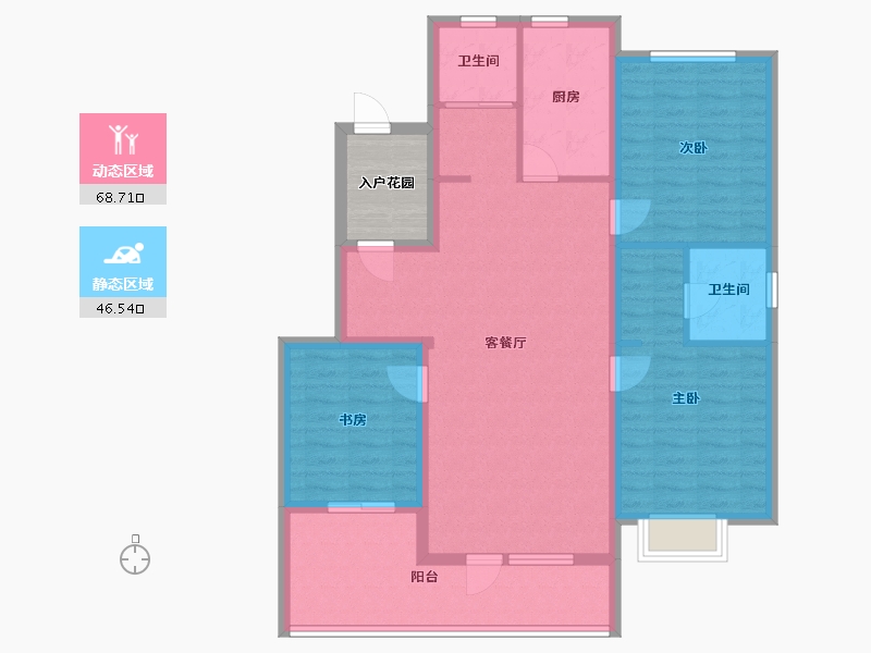 新疆维吾尔自治区-乌鲁木齐市-林曦·9英里-108.12-户型库-动静分区