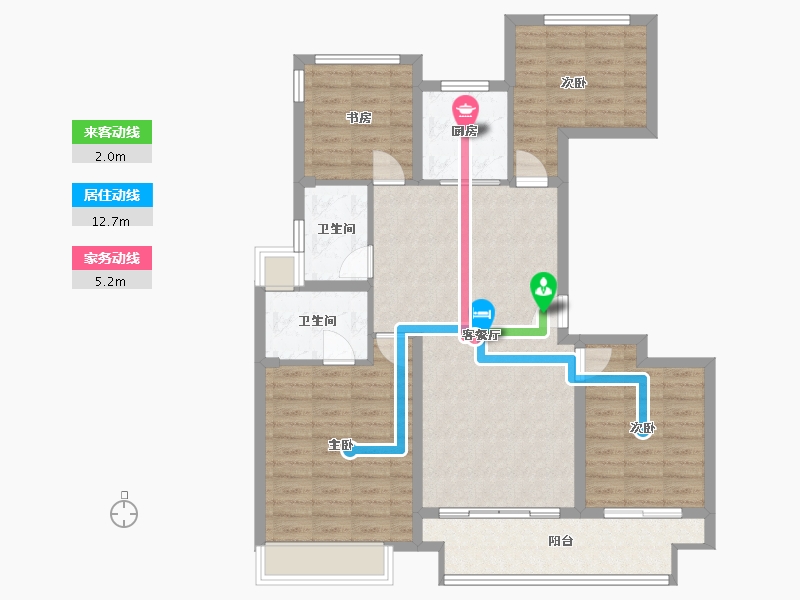 江苏省-苏州市-棠悦名筑-102.33-户型库-动静线