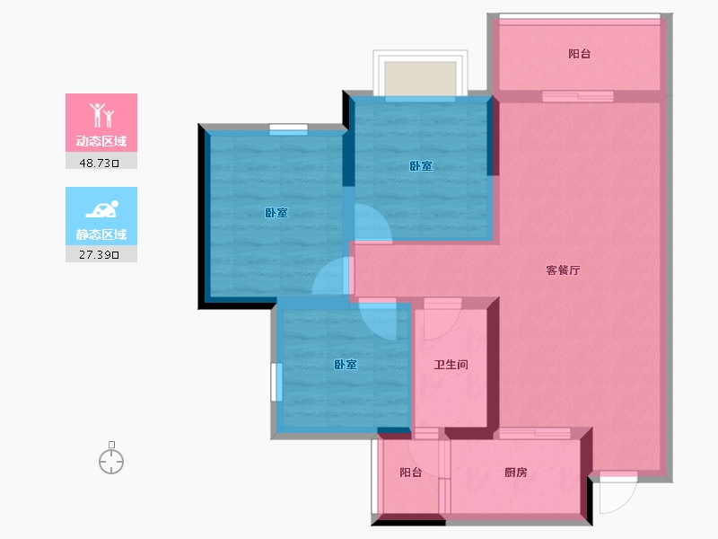 四川省-达州市-科华和润府—期-66.96-户型库-动静分区