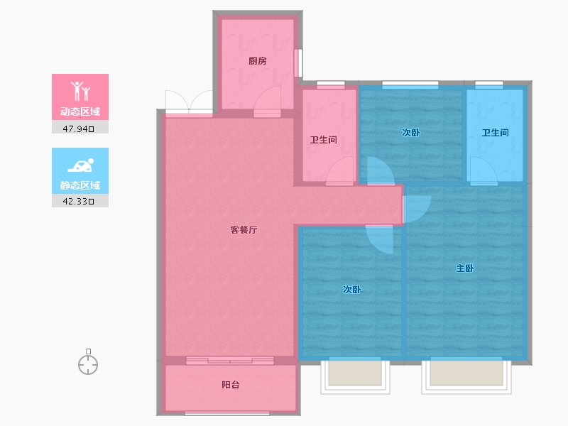 山西省-临汾市-恒基中心城-81.81-户型库-动静分区