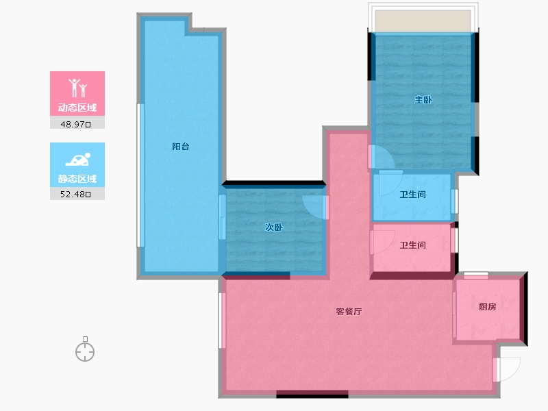 贵州省-黔南布依族苗族自治州-罗甸黔城时代中心-91.00-户型库-动静分区