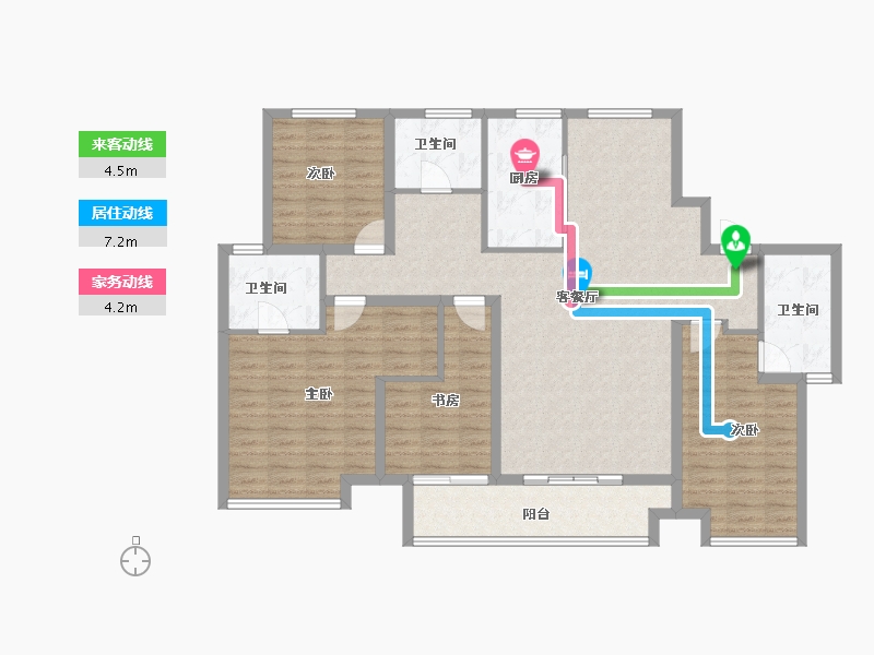 山西省-临汾市-恒安如园-129.15-户型库-动静线