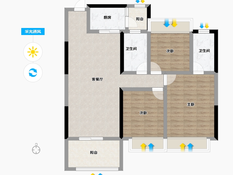 广东省-江门市-松鹤国际新城-92.26-户型库-采光通风