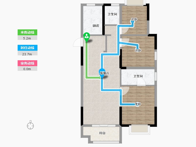 湖北省-仙桃市-现代森林国际城北苑-93.00-户型库-动静线