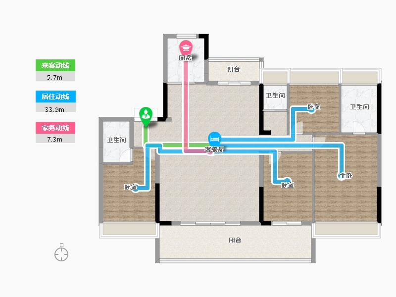 湖北省-荆州市-公安碧桂园楚望府-170.07-户型库-动静线