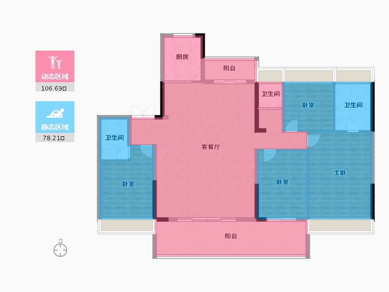 湖北省-荆州市-公安碧桂园楚望府-170.07-户型库-动静分区