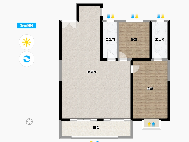 山西省-太原市-怡和国际教育小镇-114.44-户型库-采光通风