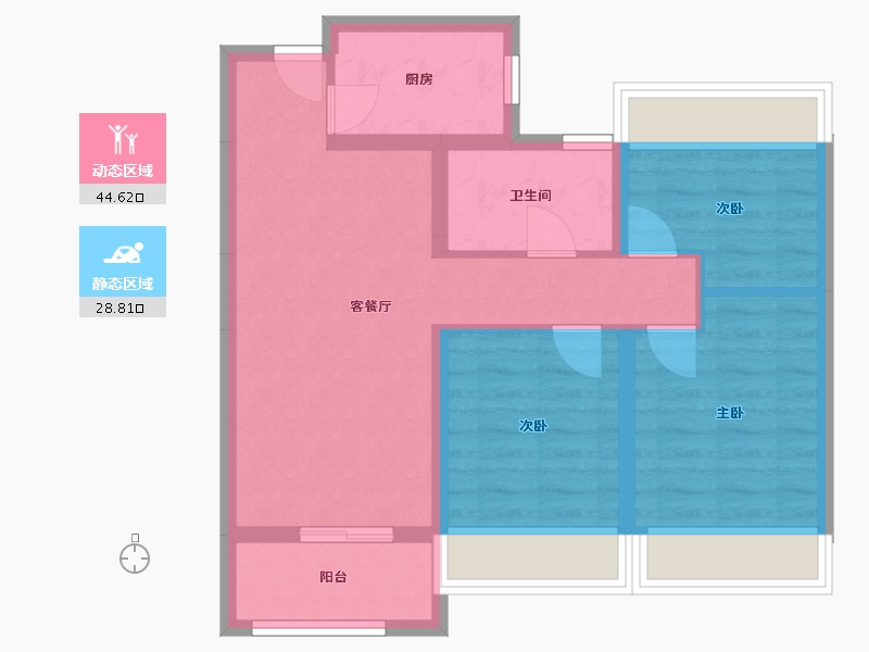 湖北省-武汉市-高科世茂十里星河-70.00-户型库-动静分区