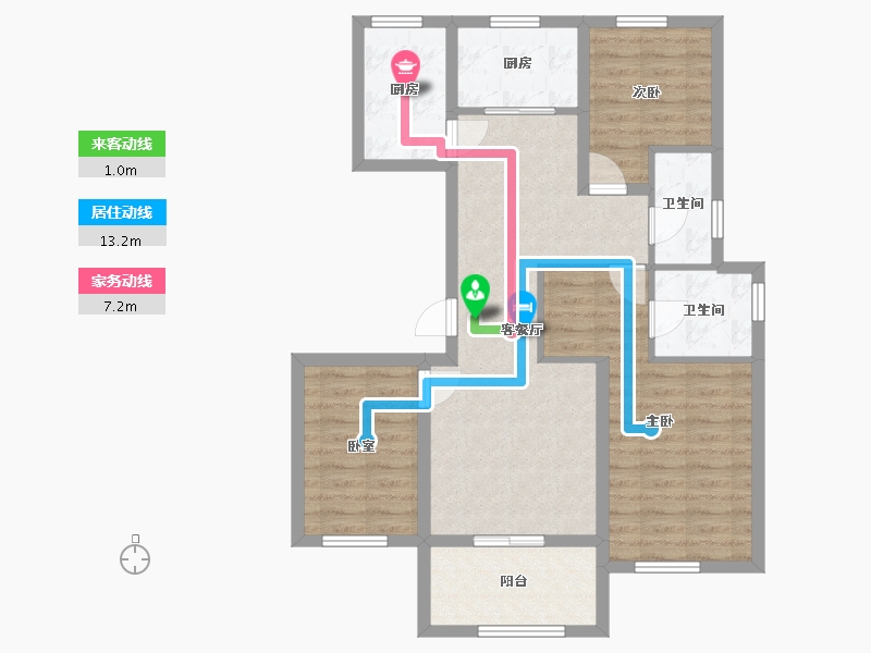 河北省-邯郸市-康翔如意壹号-110.80-户型库-动静线