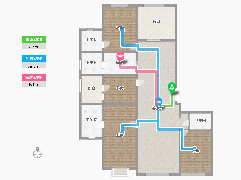 黑龙江省-哈尔滨市-宝宇天邑珑湾-199.24-户型库-动静线