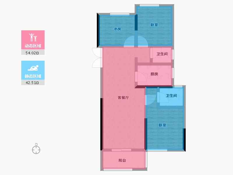 河南省-郑州市-永威城玖著-85.61-户型库-动静分区