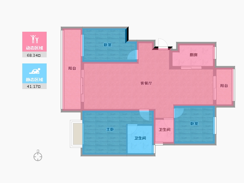 云南省-红河哈尼族彝族自治州-六善时光-97.60-户型库-动静分区