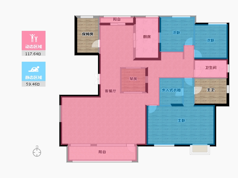 江西省-景德镇市-陶文旅望津府-176.21-户型库-动静分区