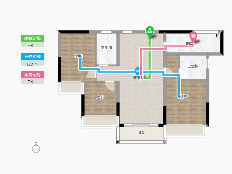 广东省-江门市-龙光龙湖双龙天著-79.95-户型库-动静线