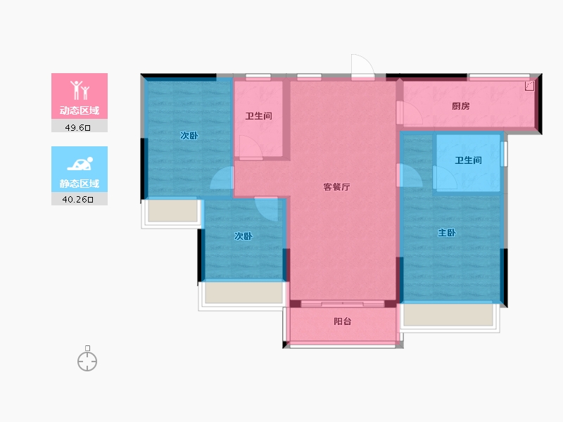 广东省-江门市-龙光龙湖双龙天著-79.95-户型库-动静分区