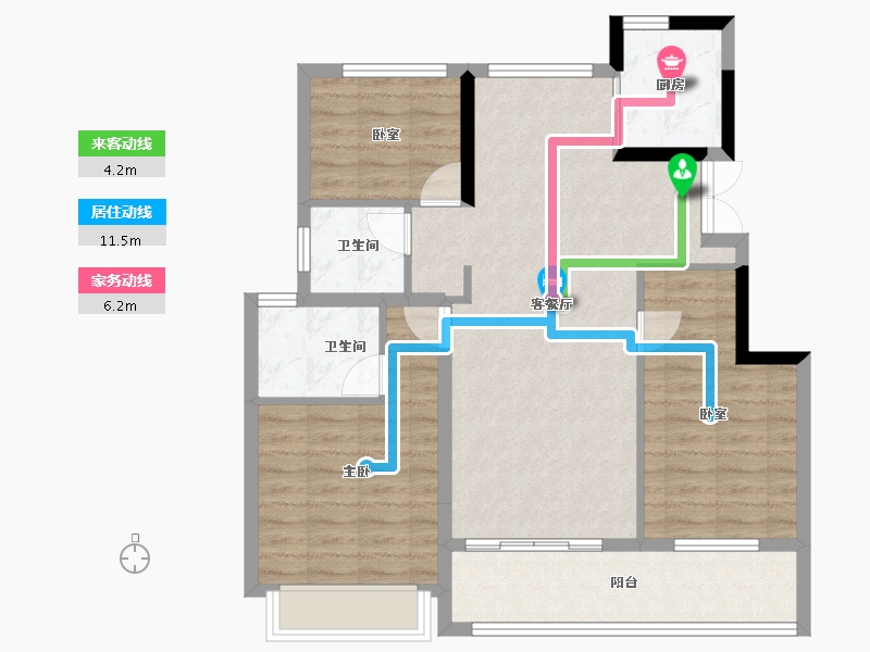 浙江省-丽水市-宏地百川滨江尚品-87.20-户型库-动静线