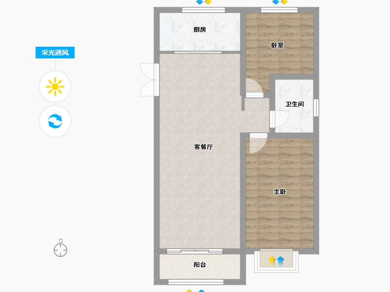 辽宁省-丹东市-江山和鳴-74.80-户型库-采光通风