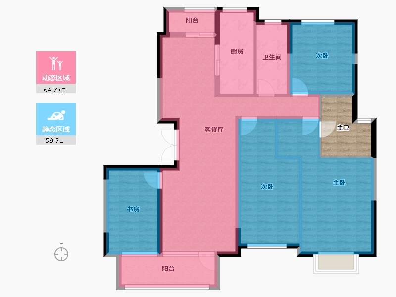 江西省-景德镇市-陶文旅望津府-116.99-户型库-动静分区