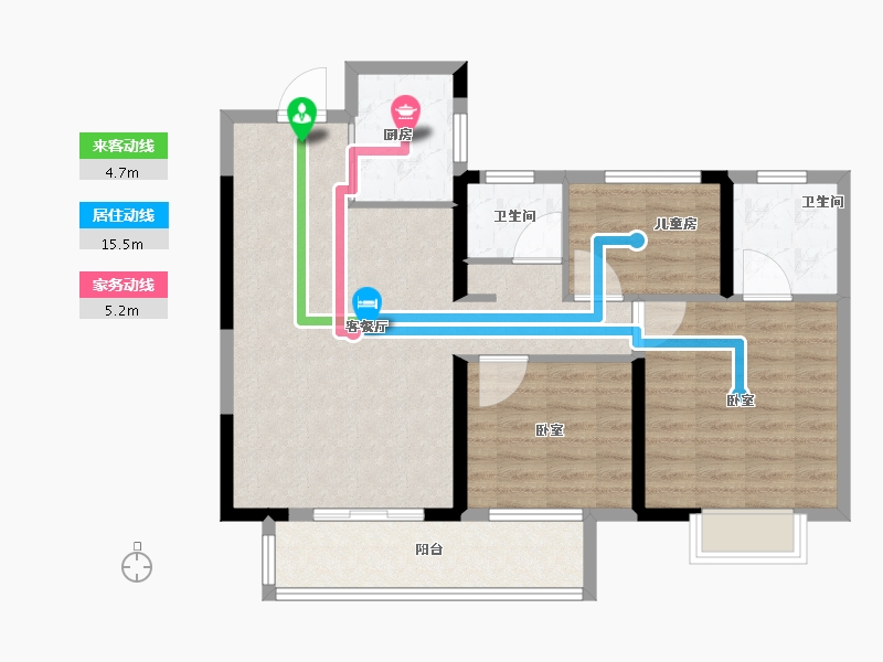 湖北省-荆门市-中建壹品璟苑-85.61-户型库-动静线