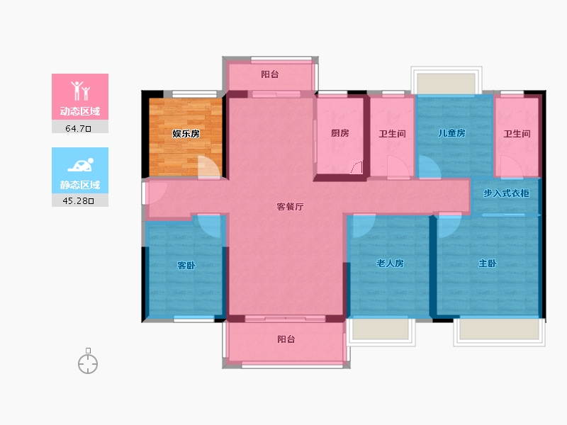 湖南省-衡阳市-檀樾美的金科-143.00-户型库-动静分区