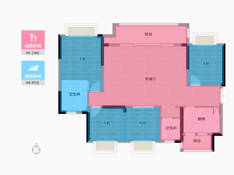 重庆-重庆市-公园里二期-104.75-户型库-动静分区