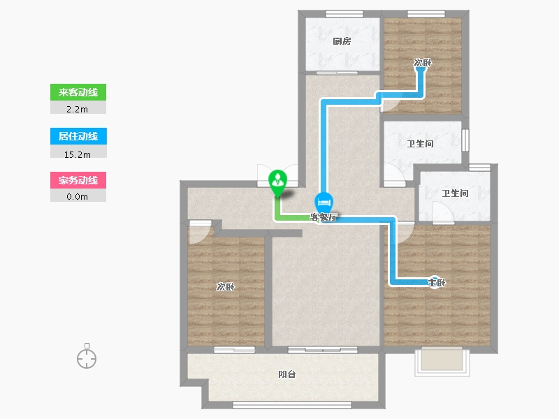 山西省-太原市-福兴雅苑-106.18-户型库-动静线