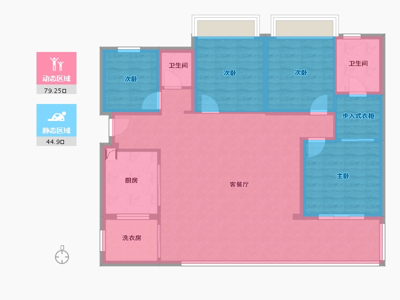 贵州省-贵阳市-首钢·贵州之光-110.00-户型库-动静分区