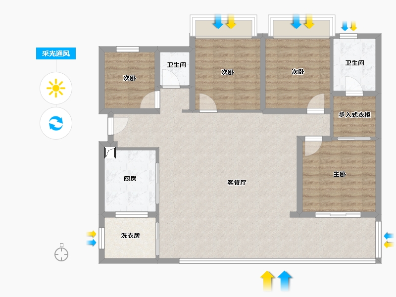 贵州省-贵阳市-首钢·贵州之光-110.00-户型库-采光通风