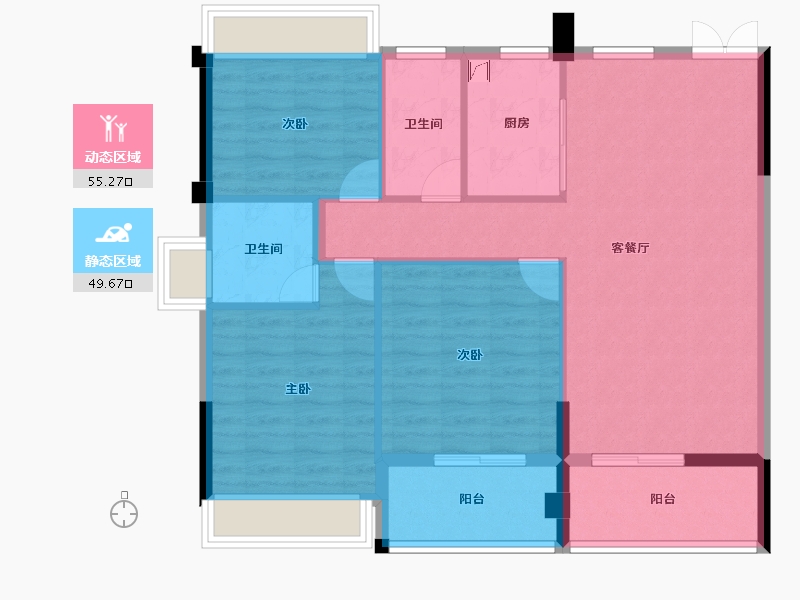 广东省-广州市-富城华庭-95.20-户型库-动静分区