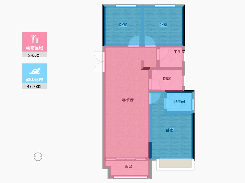 河南省-郑州市-珺尚·馨泽园-87.21-户型库-动静分区