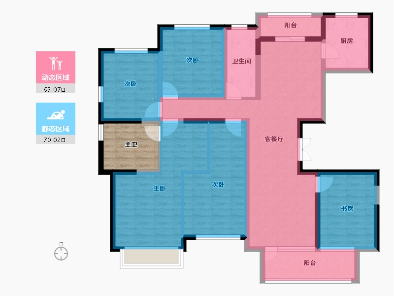 江西省-景德镇市-陶文旅望津府-126.03-户型库-动静分区