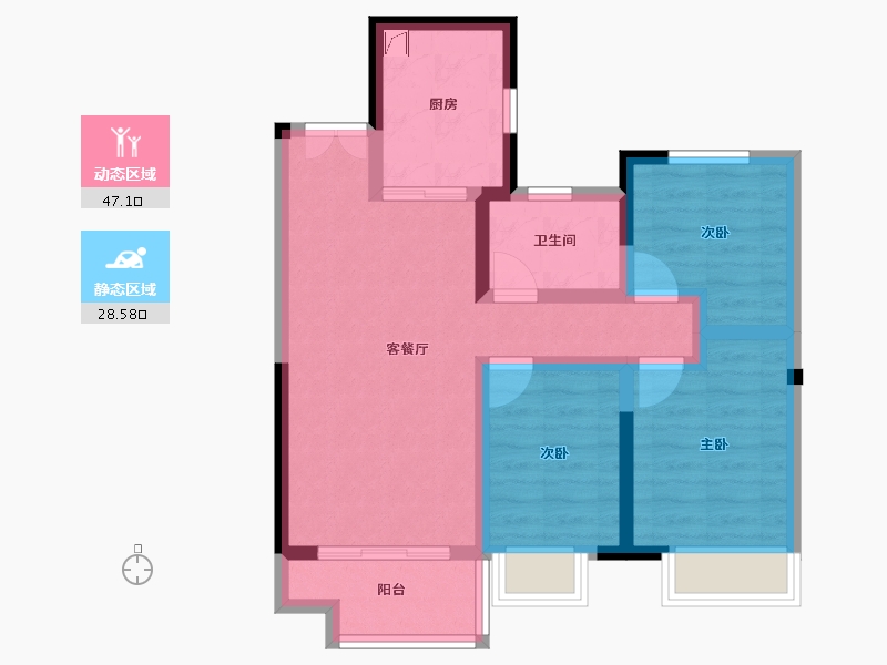 四川省-成都市-海伦堡玖悦府-66.00-户型库-动静分区