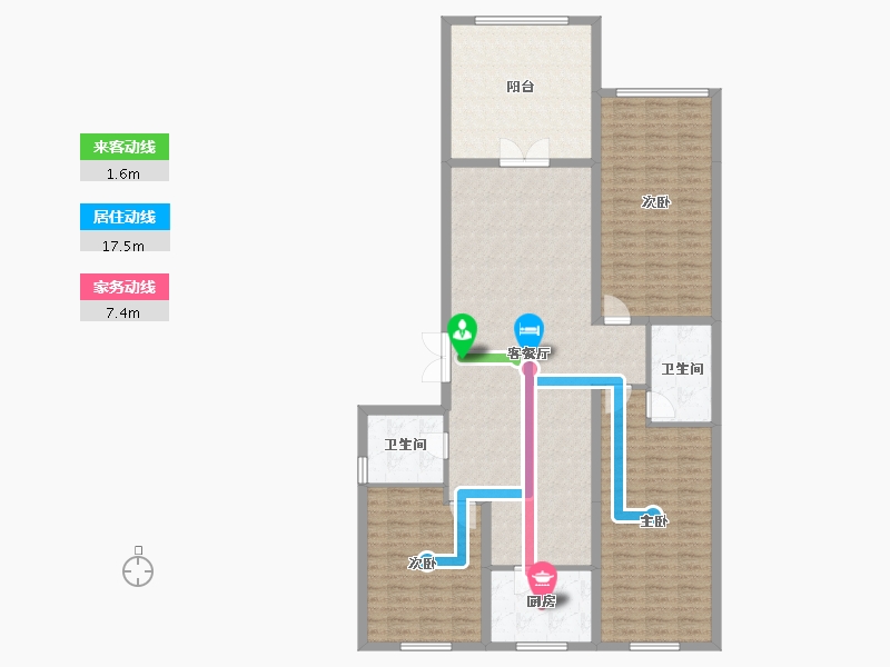 黑龙江省-哈尔滨市-宝宇天邑珑湾-148.05-户型库-动静线